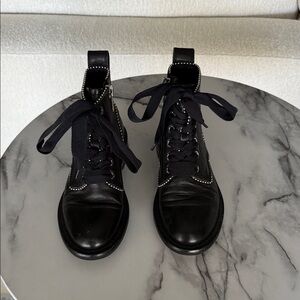 Zadig & Voltaire Black Studded Combat Boots